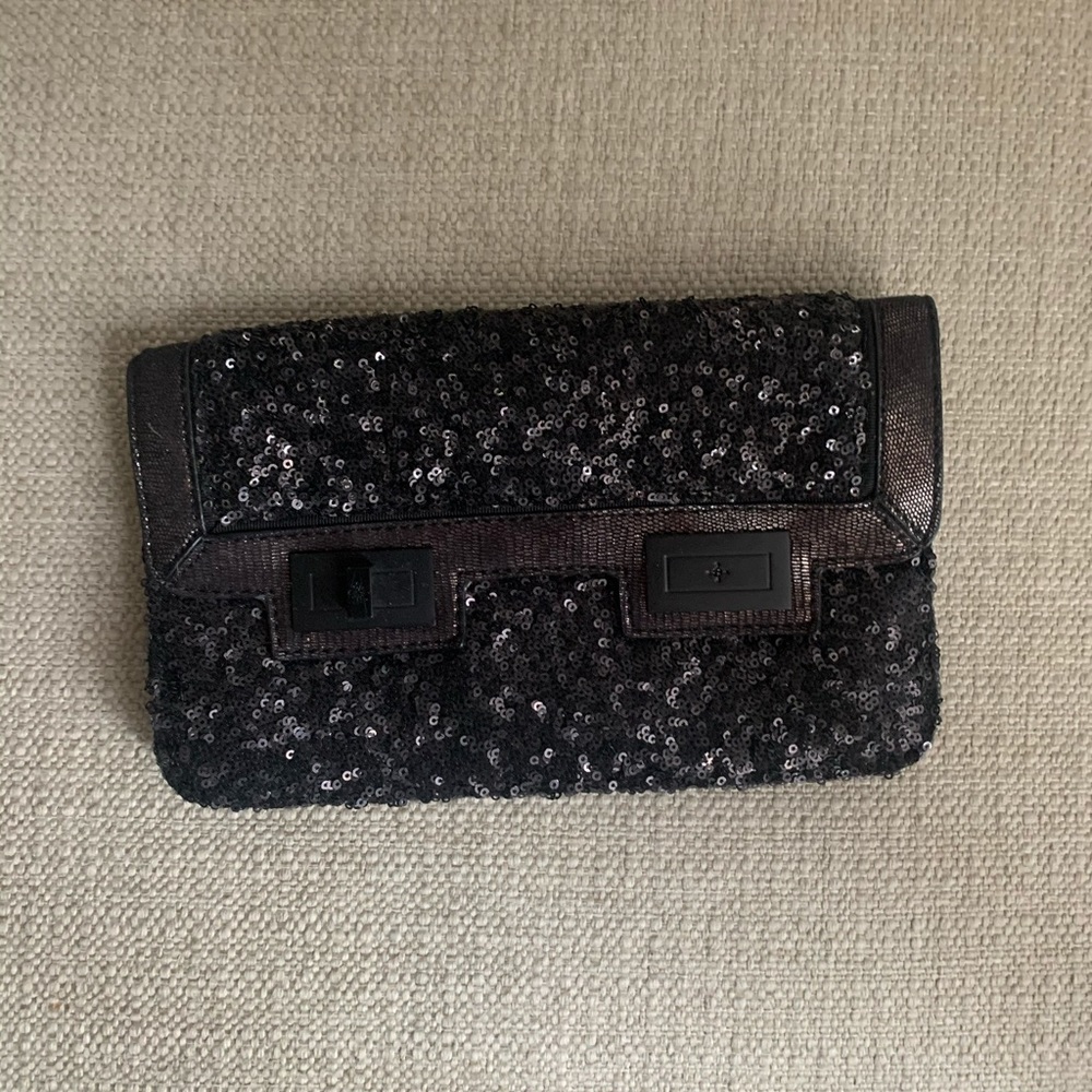Black sequin clutch!